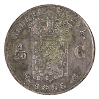 Netherlands East Indies 1855 1/20 Gulden Extra Fine (EF-40)