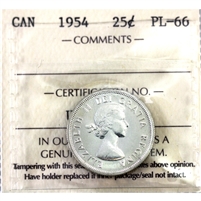 1954 Canada 25-cents ICCS Certified PL-66