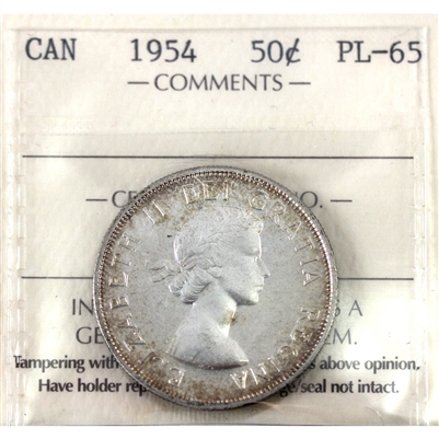 1954 Canada 50-cents ICCS Certified PL-65