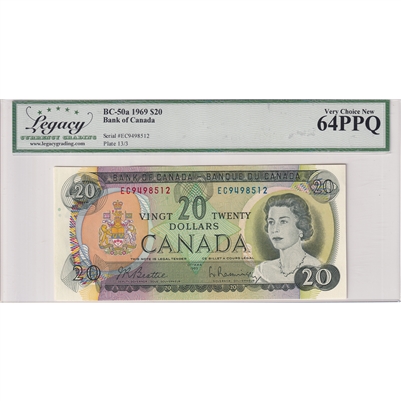 BC-50a 1969 Canada $20 Beattie-Rasminsky, EC, Legacy Certified CUNC-64 PPQ