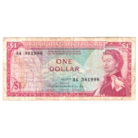 East Caribbean States Pick #13a 1965 $1 Note Sign 1 Very Fine (VF-20) Damaged