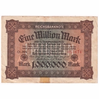 Germany Note 1923 1 Million Mark, EF (tape or damaged)
