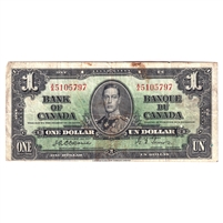 BC-21a 1937 Canada $1 Note, Osborne-Towers, A/A