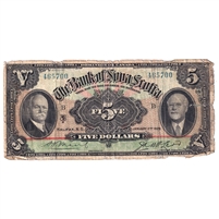 550-34-02 1929 Bank of Nova Scotia $5 Moore-McLeod, Type 1, VG-F (Damaged)