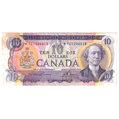 BC-49cA 1971 Canada $10 Lawson-Bouey, Replacement, *TG, VF-EF (Stain)