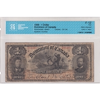 DC-13b 1898 Dominion $1 Various-Courtney, Outward ONEs, CCCS Certified F-12 (Tears)