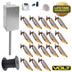 VOLT® Brass Lifetime LED Down Light Kit | (18) Down Lights