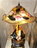 Beautiful Sunset Table  Lamp
Sunset Gold with Pink Multi Flora
Beautiful Bronze base
The Lottons do all of their own bronze work
Lights top and base.