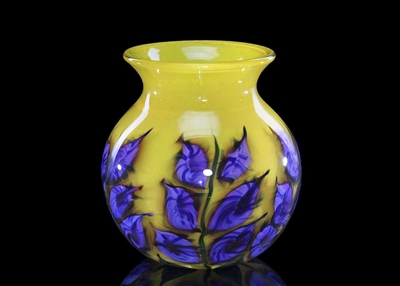 Daniel Lotton Yellow Vase Purple Cactus Flower