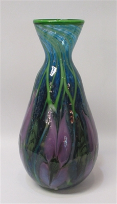 Daniel Lotton Vase Aqua Blue Cypriot Lavender Iris