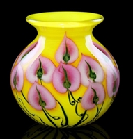 Daniel Lotton Vase Mandarin Yellow Pink Anthurium