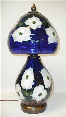 Daniel Lotton  Cobalt Lamp White Cynthia Flowers