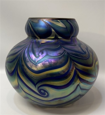 Daniel Lotton Vase Iridescent Cobalt Sureen King Tut