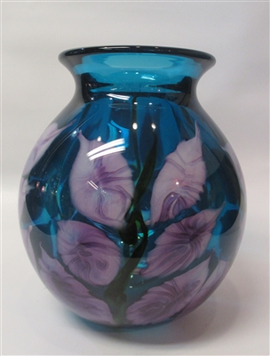 Daniel Lotton Cooper Blue Vase  Lavender Floral Decor