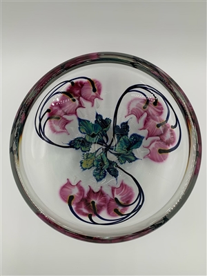 Timothy Lotton Magnum Clear Bowl  Purple  Bleeding Hearts