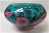 Daniel Lotton Teal Bowl Pink Floral Decor