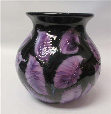 Daniel Lotton Black Vase  Pink Floral Decor