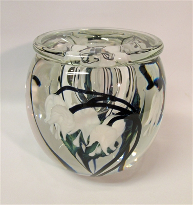 Timothy Lotton Clear White Bleeding Heart Bowl