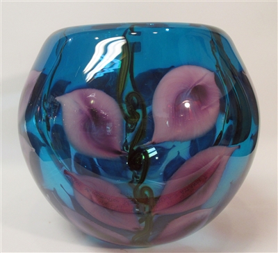 Daniel Lotton Large Translucent Copper Blue Bowl