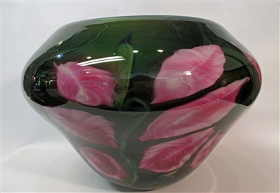 Daniel Lotton Large Aventurine Bowl Red Interior