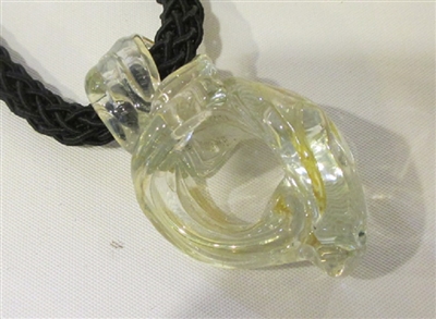 Charles Lotton Clear  Silka with a hint of yellow
Glass blown and twisted by Charles Lotton
Charles started making these in aprox the 70's
Size 2 by 1