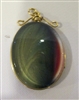 David Lotton Art Glass Pendant
Group was made by David in 1985 Signed or Initialed by David
Glass cut and polished and wrapped in gold wire.
Each Pendant is One of a Kind.
Size   1 by .5