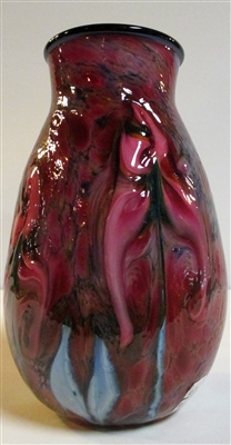 Charles Lotton Pink Iris Red Interior Cypriot Vase