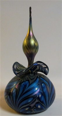 Daniel Lotton Perfume
Beautiful Blue and Green Pulled Feather Pattern
 Ladies will love this
Size 10  by 5.25 
Signed Daniel Lotton  Dated 2016