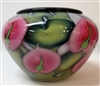 Daniel Lotton Bowl
Interior Pigeon Blood
Exterior opal with Pink Antherium
and Green leaf and vines.
Rolled over lip.
Museum Quality.
The Best of the Best.
Size 7.5  by  10.75
Signed Daniel Lotton  Dated 2011