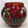 Charles Lotton Bowl
Selinium  Red with White Flower
Museum Quality Fabulous.
Size 8  by 9 Med