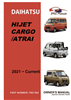 Daihatsu â€“ Hijet Cargo / Atrai/ Deckvan / Hijet Owners User Manual in English 2021~Current