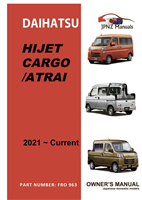 Daihatsu â€“ Hijet Cargo / Atrai/ Deckvan / Hijet Owners User Manual in English 2021~Current