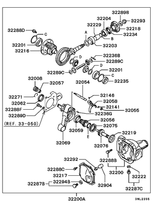 Mitsubishi U42T, Front Differential Axle Seal (Left)