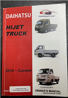 Daihatsu â€“ Hijet truck / Hijet Owners User Manual in English 2014~current