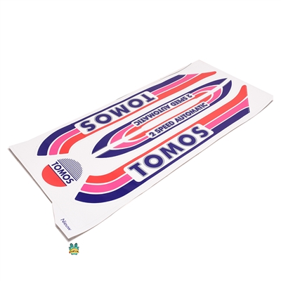 tomos bullet 2 speed automatic sticker set - v2 - red blue pink