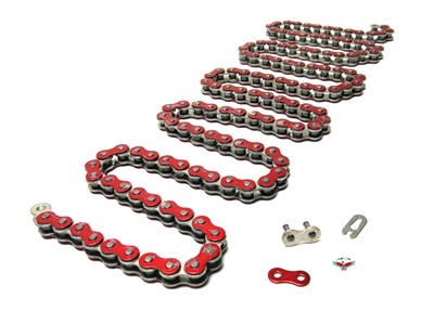 415HD drive chain - 128 links - METALLIC RED