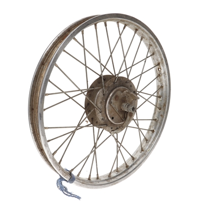 USED motobecane 17" spoke front wheel - WIDE rim - high flange hub