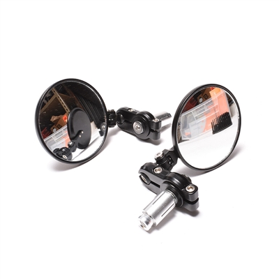 mini round bar end mirror SET - folding