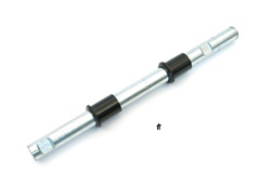 kreidler pedal shaft w/bushings - 14mm OD shaft