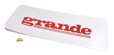 NOS vespa grande center cover sticker - SILVER n red