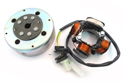 OEM derbi revolution start V cdi stator and magneto assembly