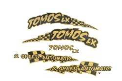tomos OEM black and gold decal set for TTLX