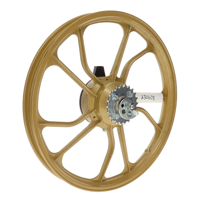 OEM original tomos 16" complete gold REAR wheel - 10 ray