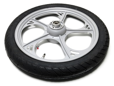 OEM original tomos 16" rear silver mag with tire
