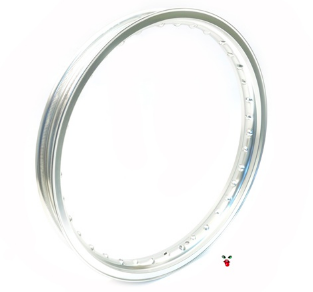 silver aluminum 1.4 x 19 rim - 36 spoke