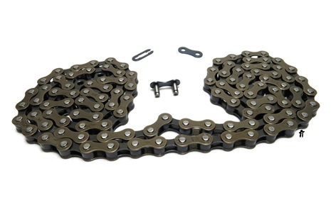brown and grey (supposedly) 1/8" bicycle chain - 112 links
