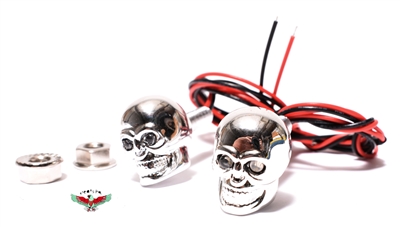 chrome DEATH'S HEAD led lights - BLUE