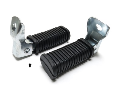 downward-folding black footrests