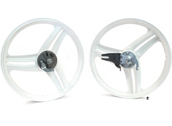 17" white grimeca style three star mag wheel set for PUCH