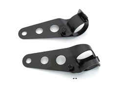 black front fork headlight bracket set - LONG